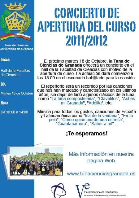 Tuna de Ciencias de Granada :: Concierto Apertura de Curso 2011/2012 Tuna de Ciencias de Granada :: Concierto Apertura de Curso 2011/2012